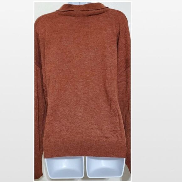 New Chestnut Brown Knit Wool Blend Sweater - Picture 8 of 16